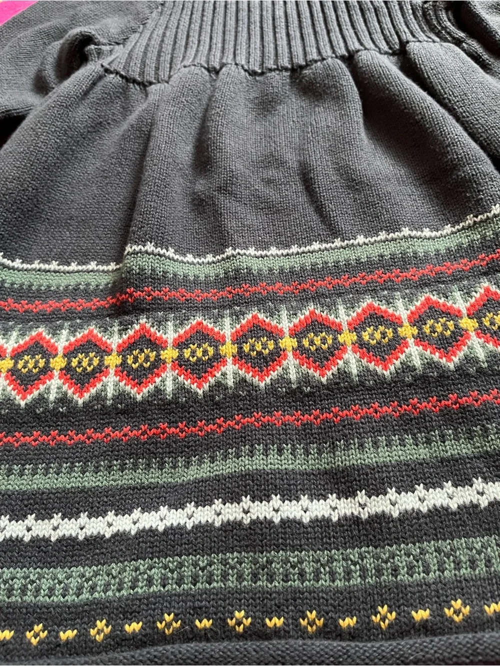NWOT Tea Collection Fair Isle Sweater Dress in Indigo Navy